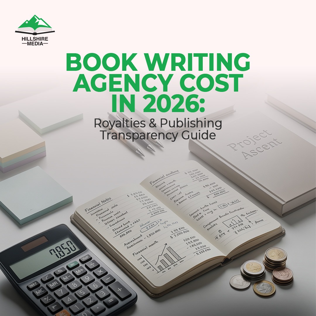 Author reviewing book writing agency cost and manuscript plan
