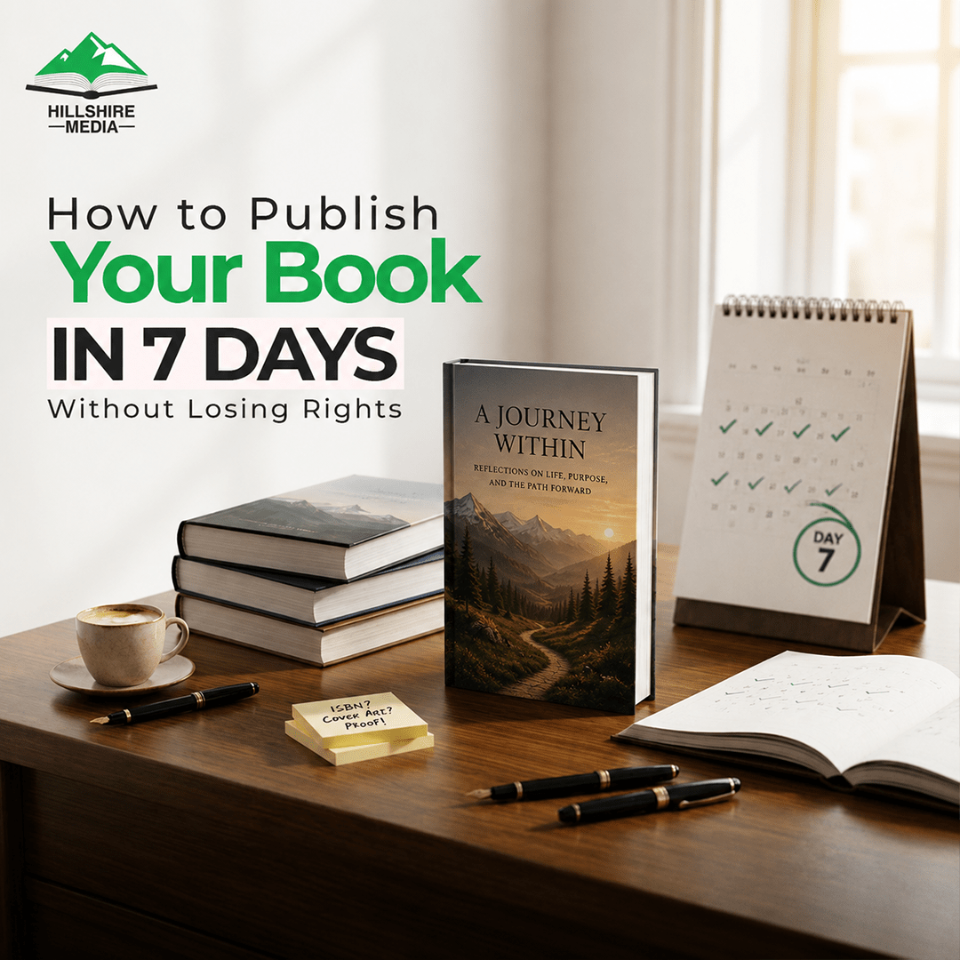 Author publishing a book in 7 days while keeping full rights and royalties