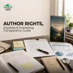 Author reviewing publishing rights and royalties agreement